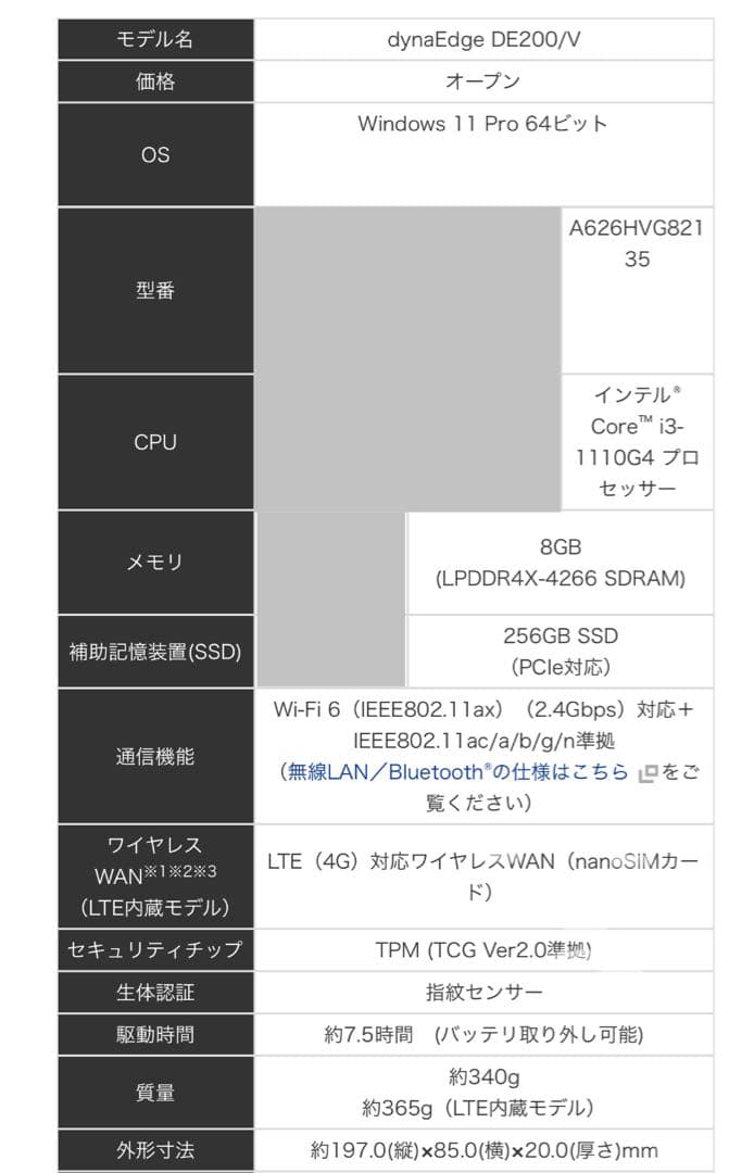 dynaEdge DE200/V 11世代i3 デスクトップパソコン