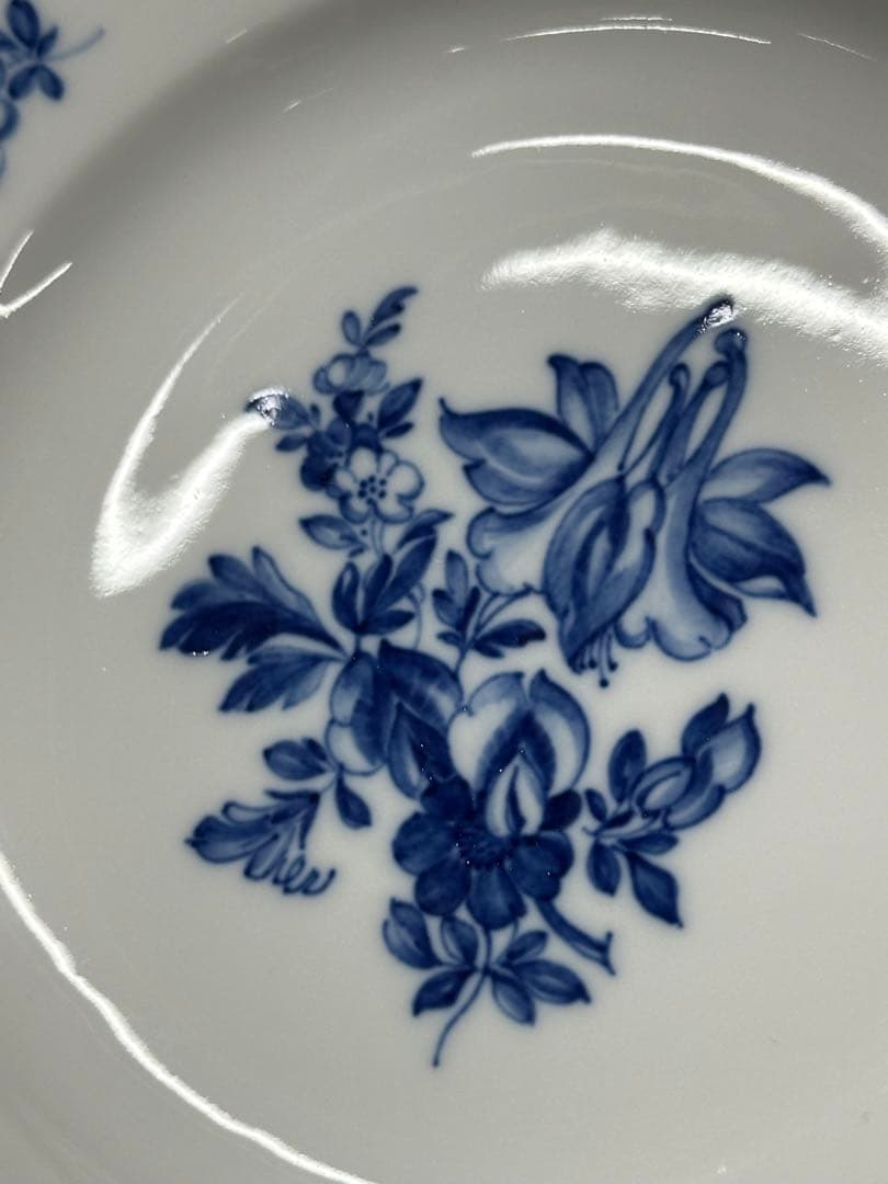 【USED美品】meissen マイセン　青い花　トリオ　C&S プレート