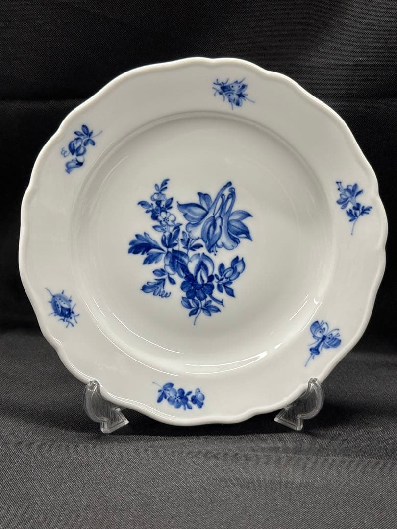 【USED美品】meissen マイセン　青い花　トリオ　C&S プレート