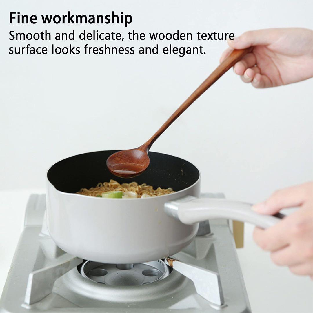 スロット付きスプーン、再利用可能な木製スプーン 湖釣り、キャンプ、ハイキング