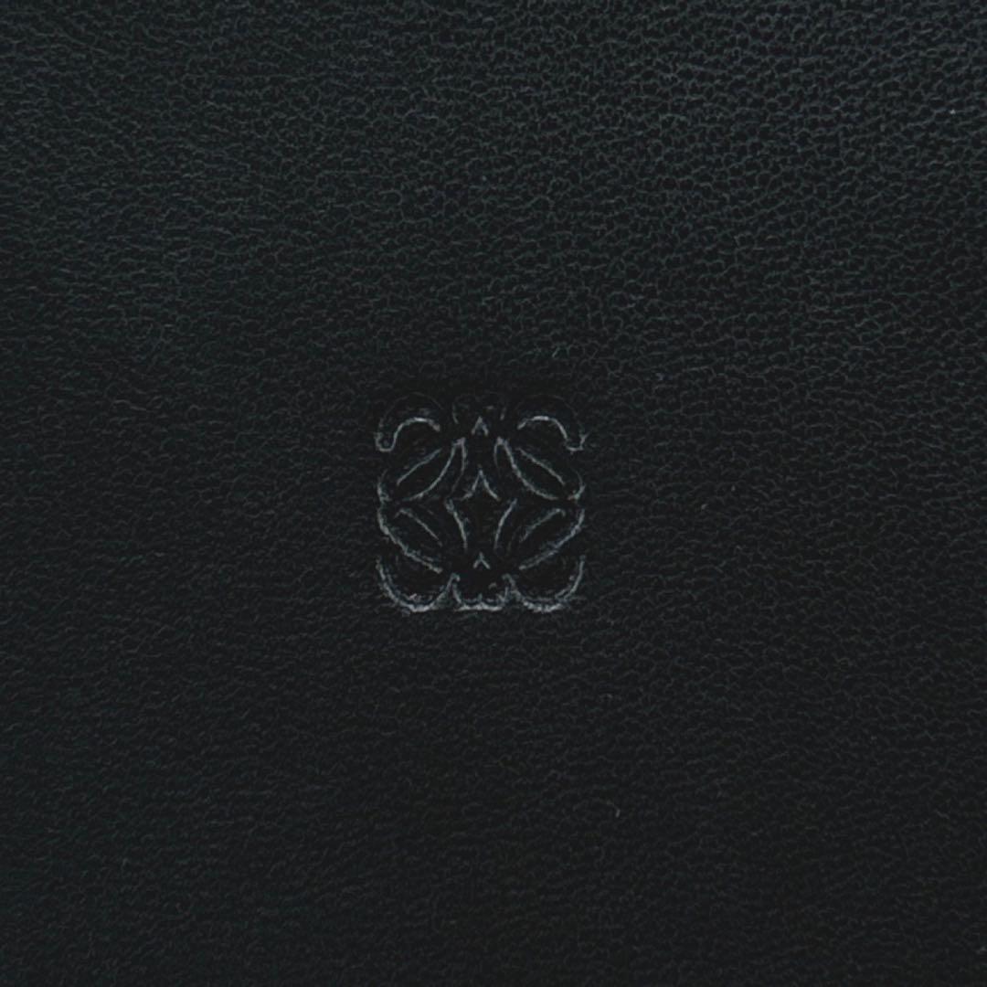 極美品✨　ロエベ　名刺入れ　カードケース　アナグラム　本革　レザー　ビジネス　黒