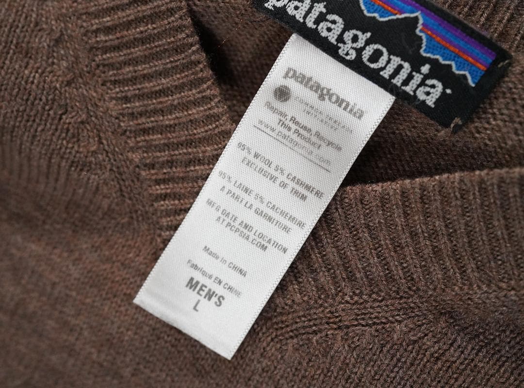 11AW Patagonia カシミヤ混 ウール Vネック ニット セーター L