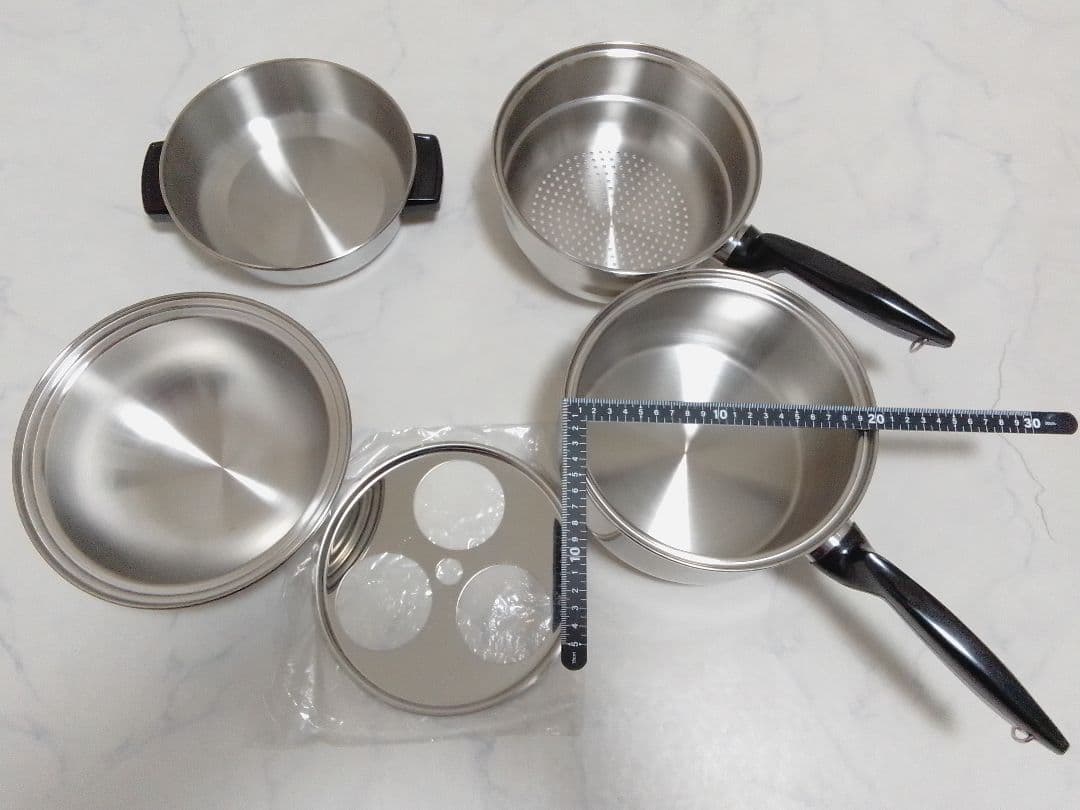☆未使用☆ パーマネント 鍋 フライパン セット ソースパン 片手鍋 蒸し器