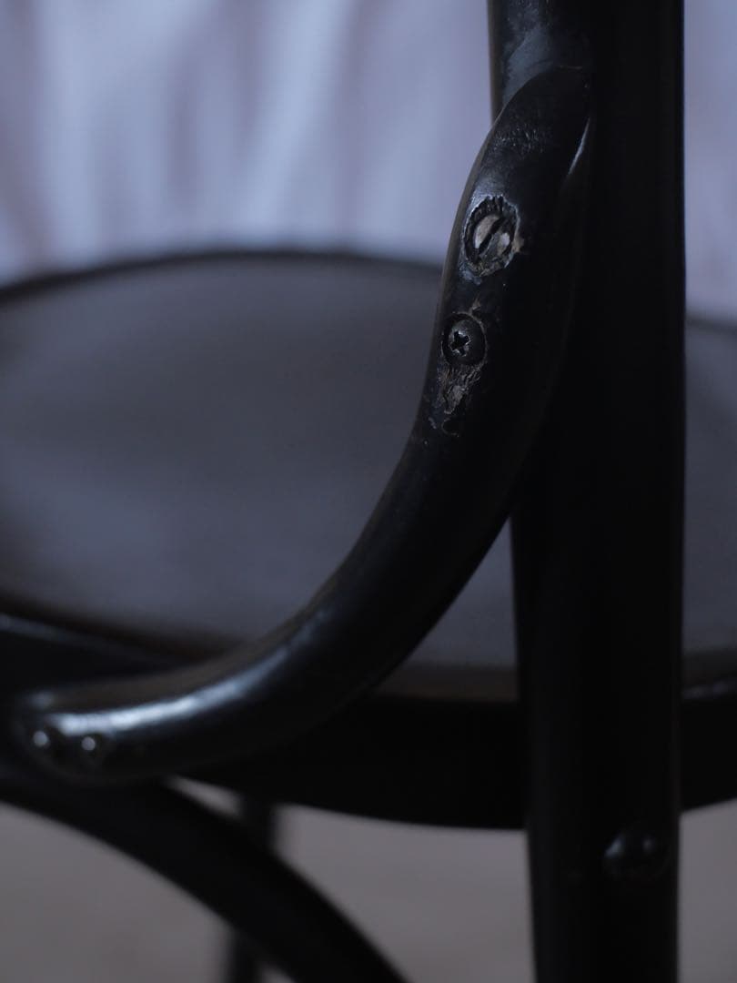 ①椅子　曲木　黒　ダイニングチェア　古家具　古道具　アンティーク　昭和レトロ