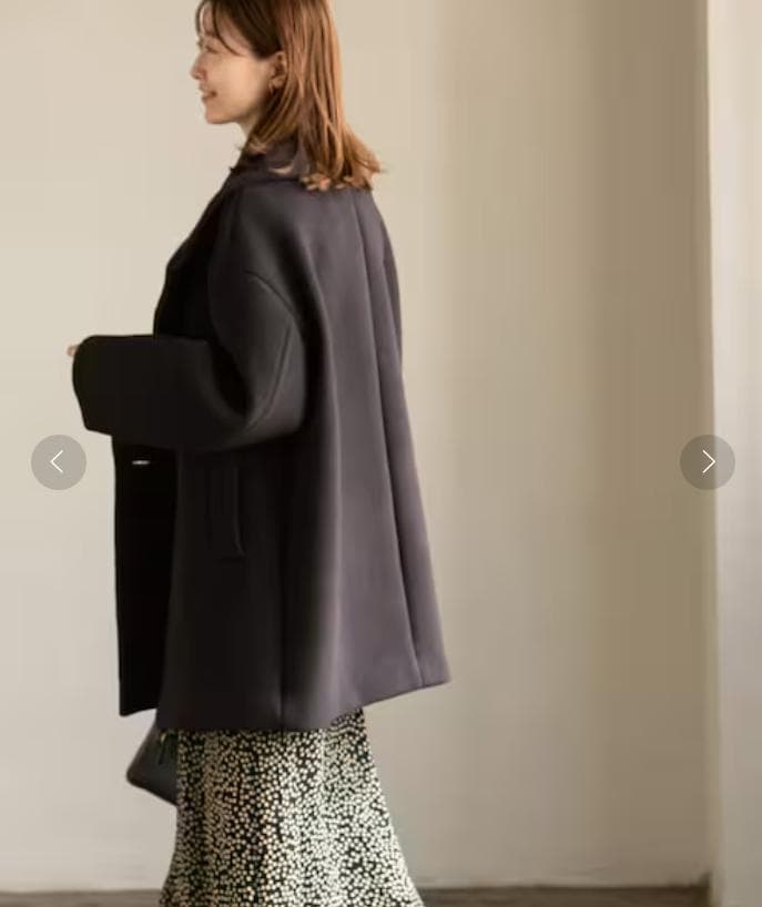 ノーブル　カシミヤ混　MTRビッグカラーPコート　ブラウン　着用感のない美品