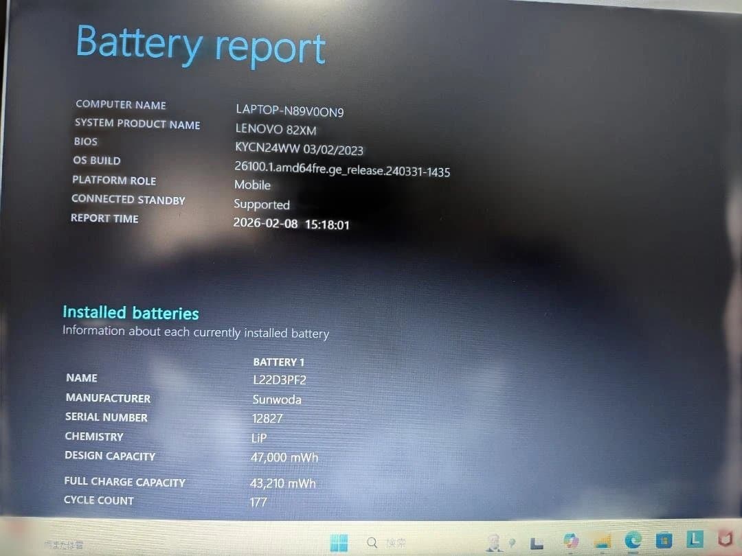 LenovoノートPC本体のみ ideapad slim3 15abr8