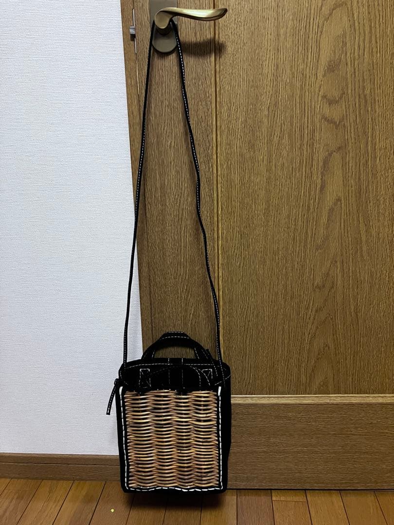 ももぴよページ ebagos かご袋ショルダー防水キャンバス×紅籐