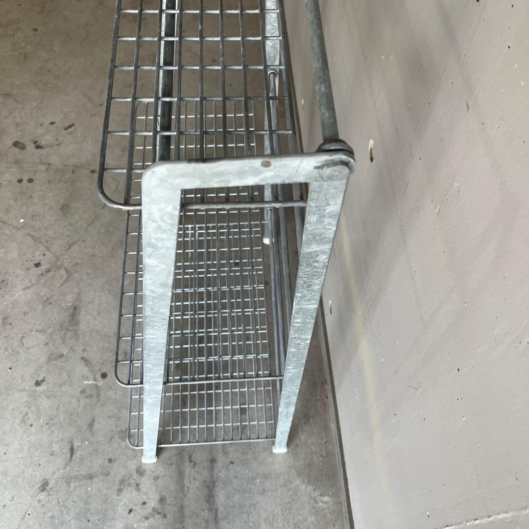 無印★溶融亜鉛ガーデンシェルフ・３段折りたたみ式