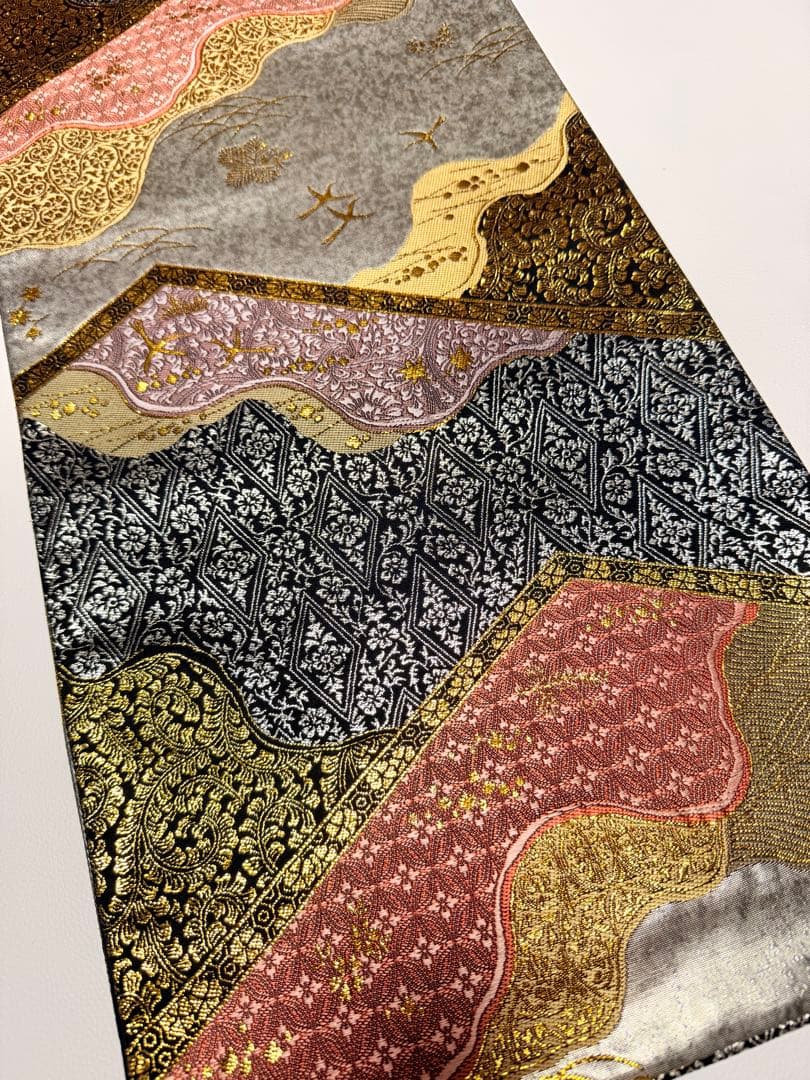 高級 袋帯 正絹 六通柄 ゴールド 金糸使用 フォーマル 訪問着 留袖 色虫