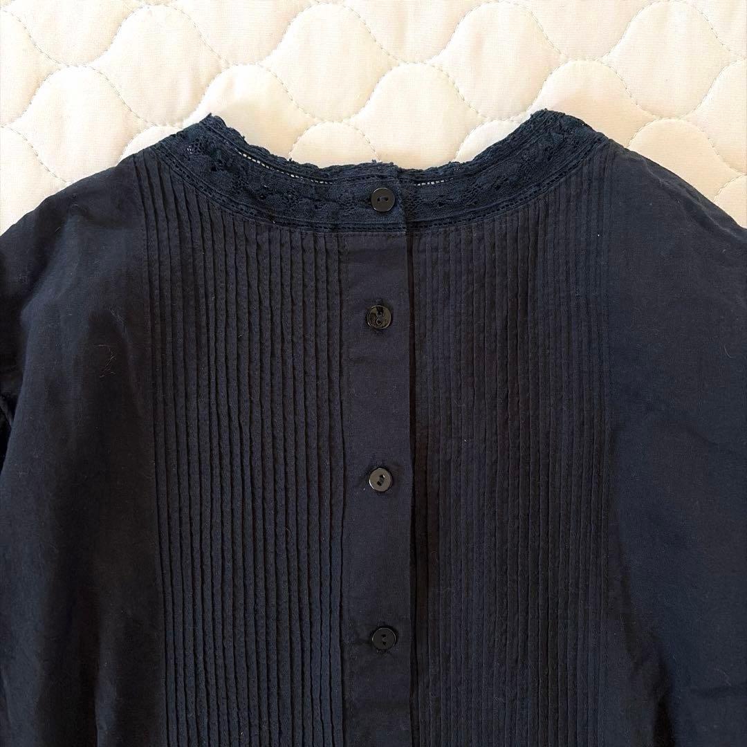 【24SS】BEARDSLEY リバーレースヨークブラウス　ブラック