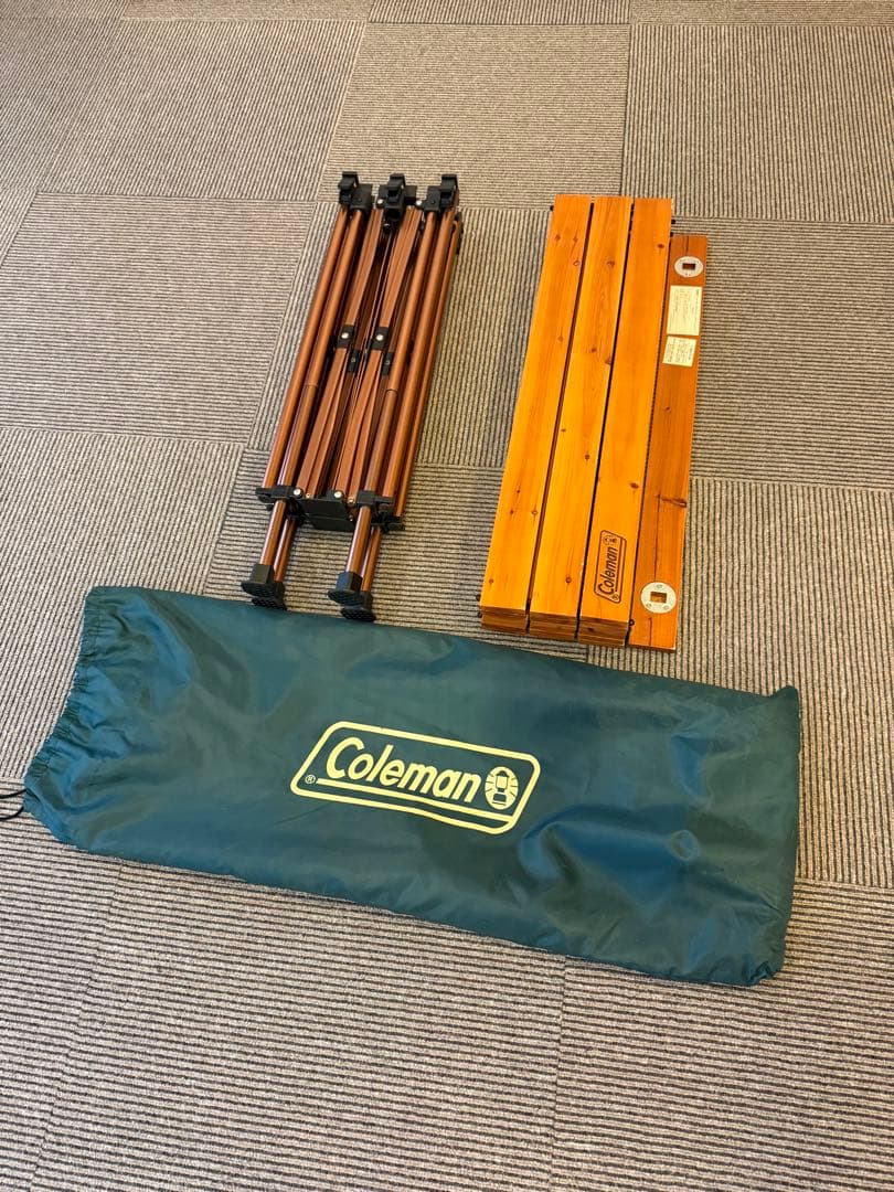 【美品・おまけ付】コールマン ナチュラルウッドロールテーブル クラシック110