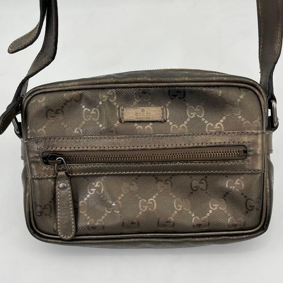 GUCCI ショルダーバッグ ポシェット 斜めがけ GGインプリメ ロゴ PVC