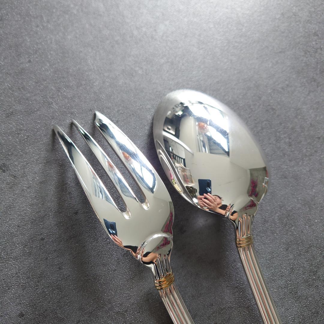 希少 美品 クリストフル アリアゴールドリング サービングセット 2点