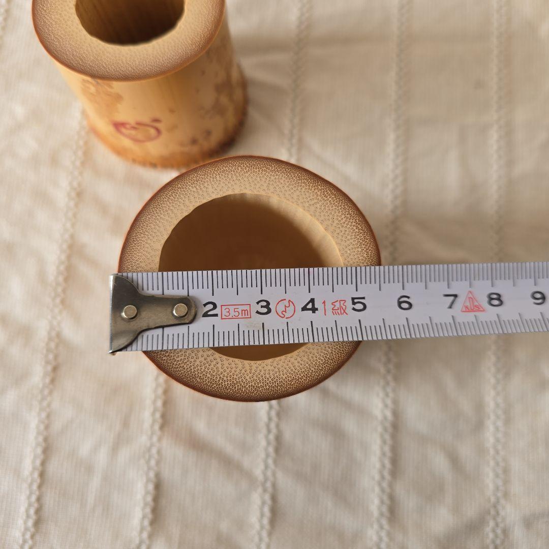 竹蓋置 一双 高野 宗陵作 共箱つき