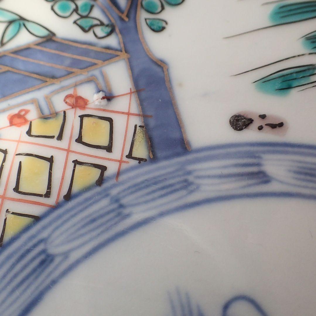 明治　骨董　輪花　リンカ　麒麟　キリン　絵 皿　2枚