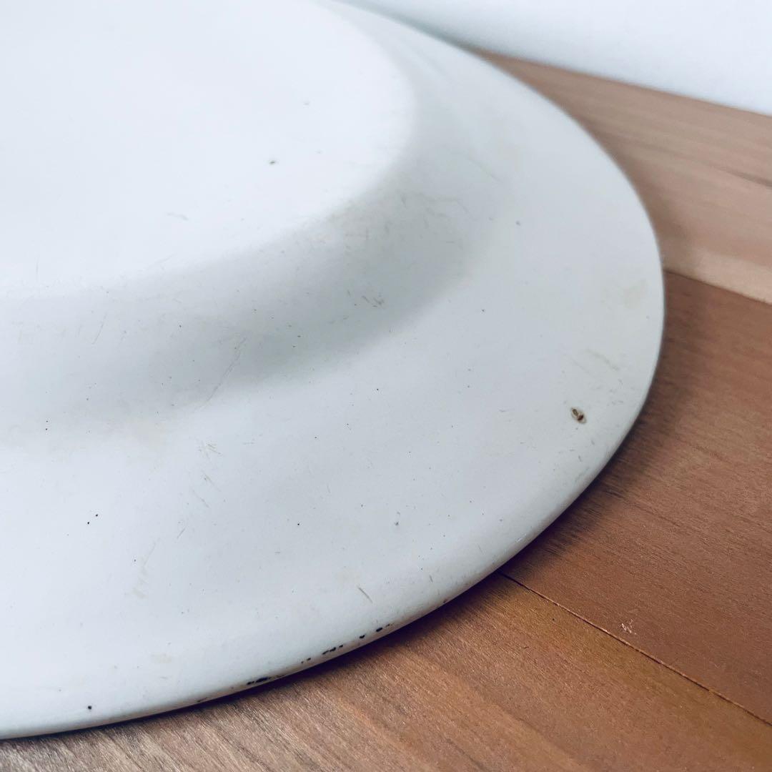 オーバルプレート ホワイト リム オーバル皿 大皿 平皿 アンティーク 陶器