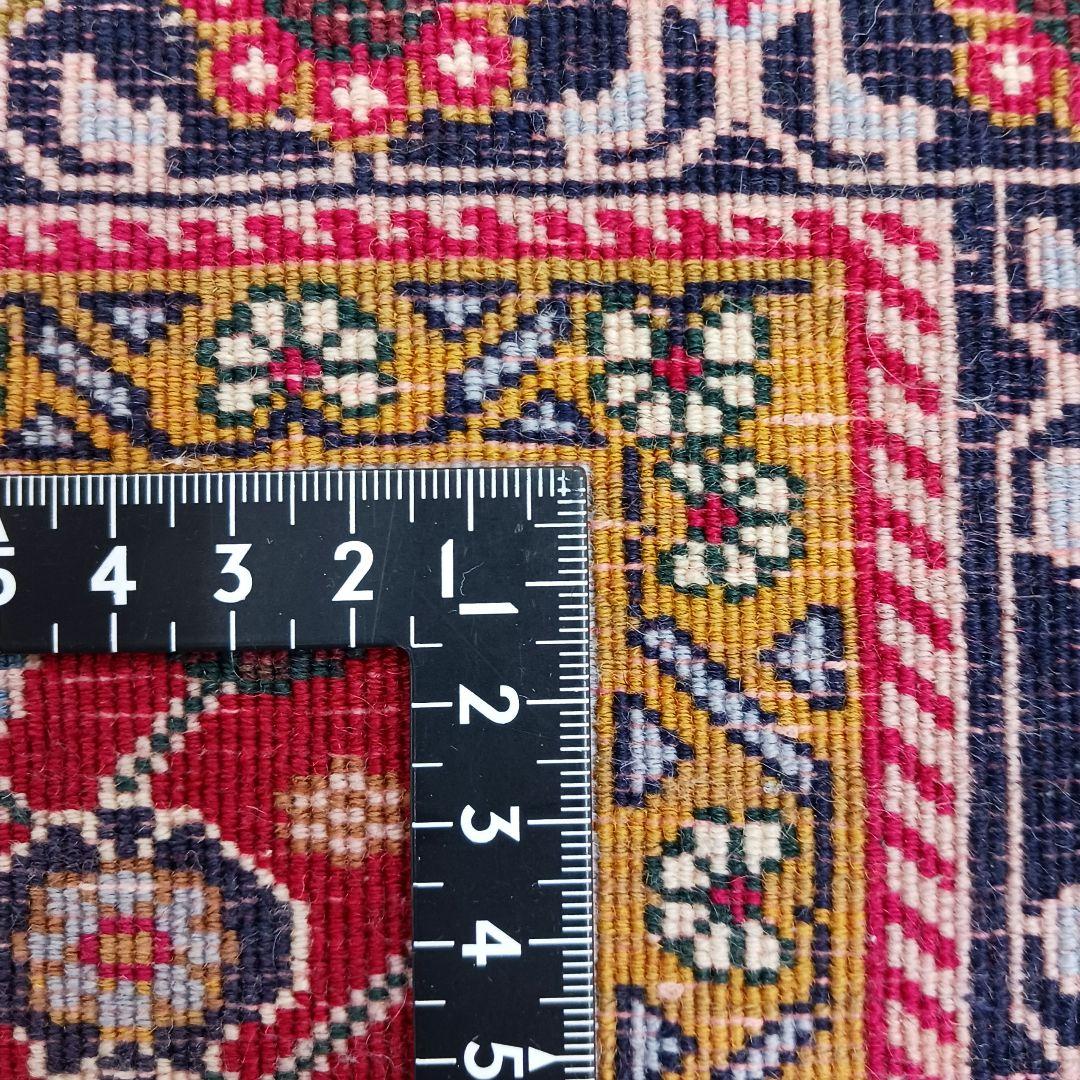 Y2762-1 ペルシャ絨毯 ウール 手織り 122×81㎝ ラグ マット