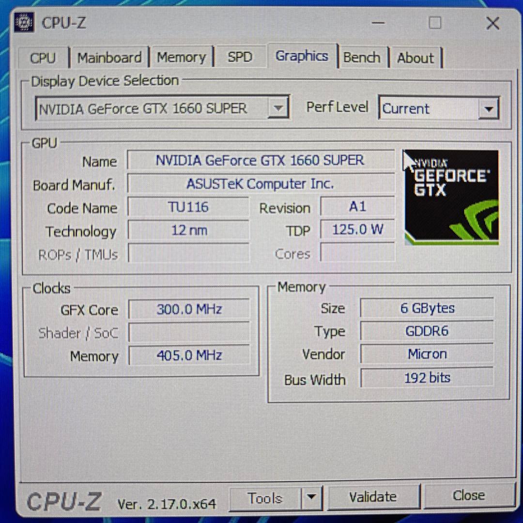 グラフィックボード・グラボ・ビデオカード ASUS GEFORCE GTX 1660 super oc 6GB