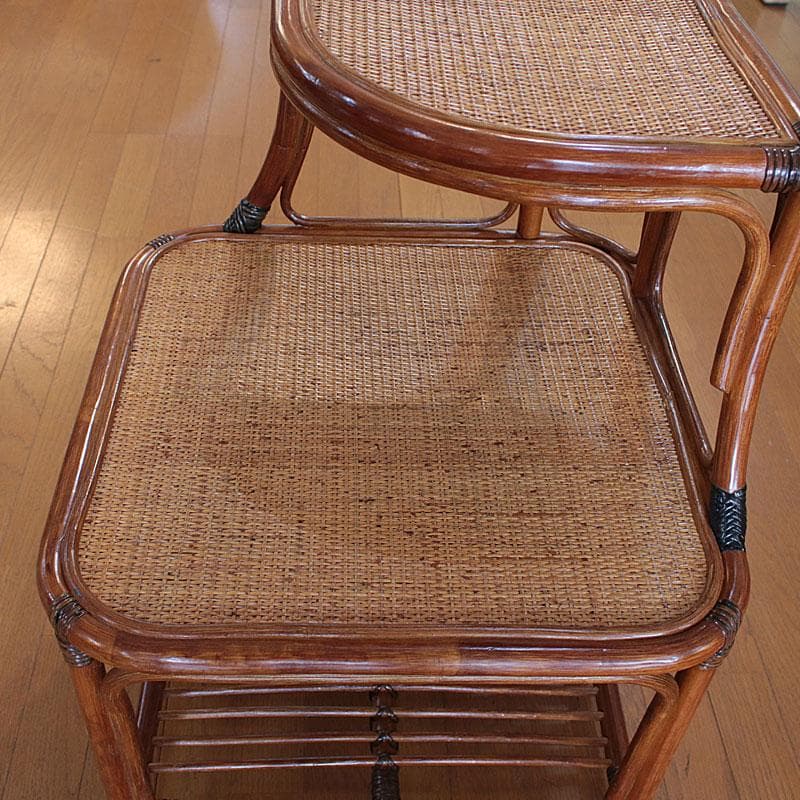 コーナーラック ラタン 籐家具 ナチュラルスタイル 飾り棚 214-1345