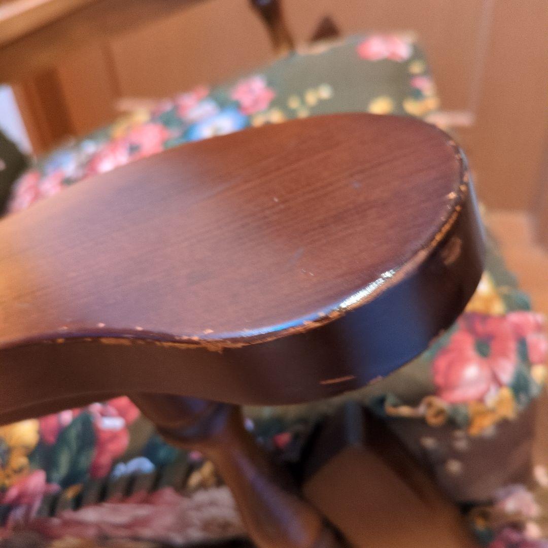 ビンテージ　東洋家具製　ロッキングチェア　オットマン付き　花柄　TOYO