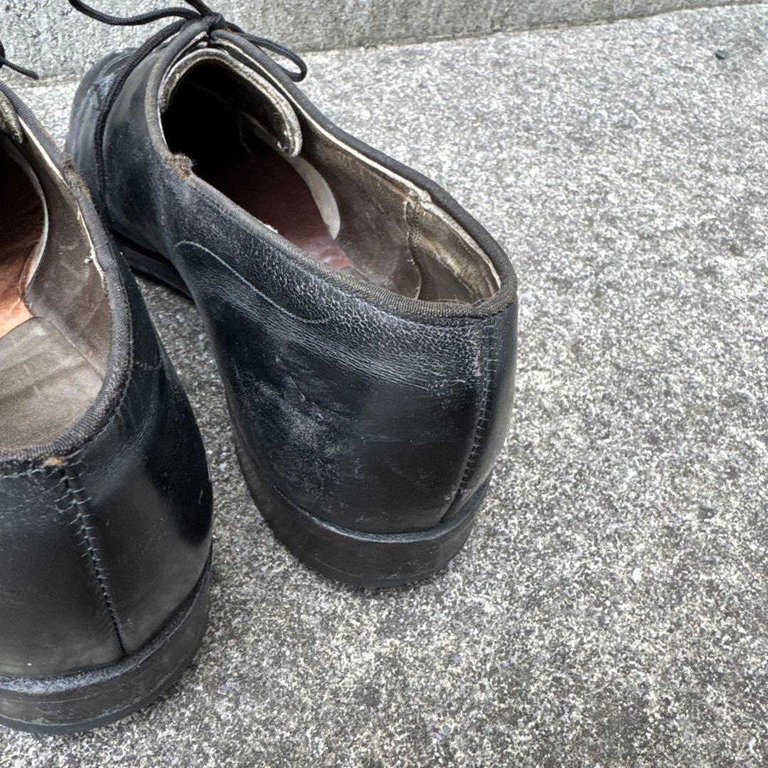 70s ビンテージ US NAVY サービスシューズ 黒 レザーシューズ