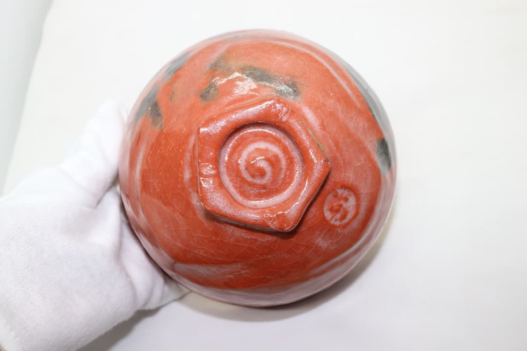 佐々木松楽 金銀 嶋台茶碗 金銀茶碗 茶道具 楽焼 共箱