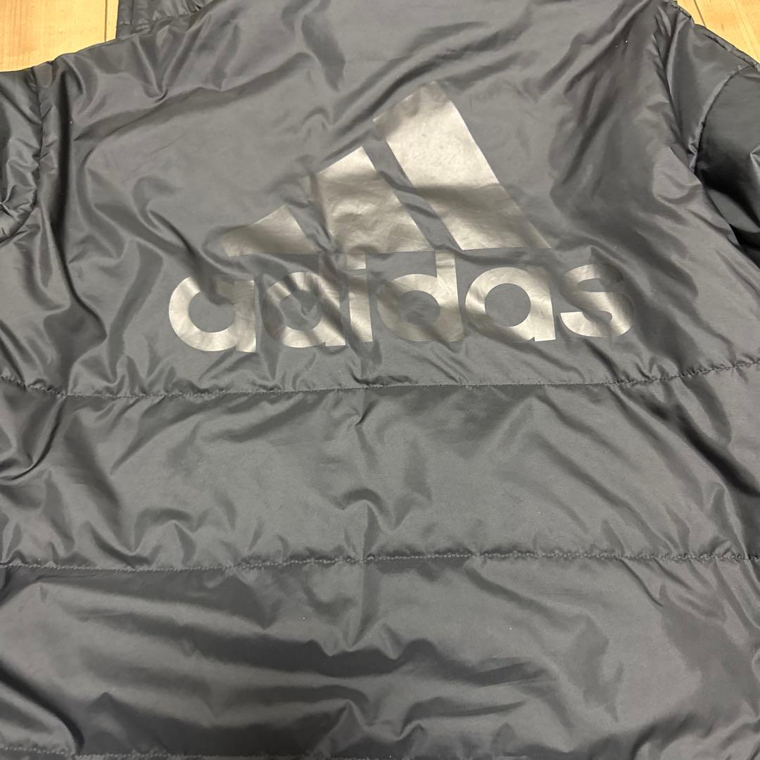 【美品】アディダス ベンチコート ジュニア ブラック/レッド 150cm