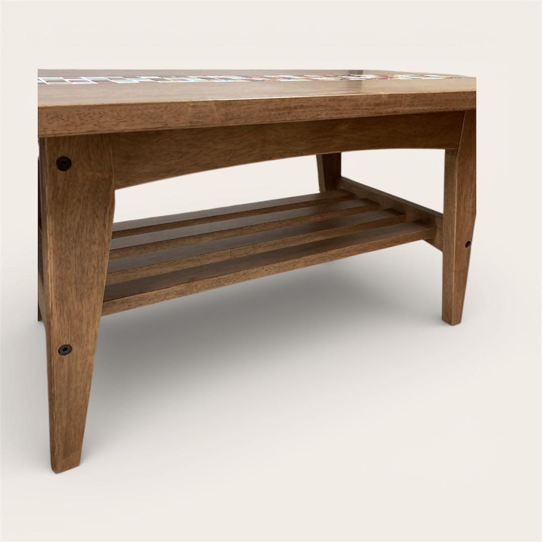 送料込】大川家具 タイル付 センターテーブル テスタ TESTA ローテーブル