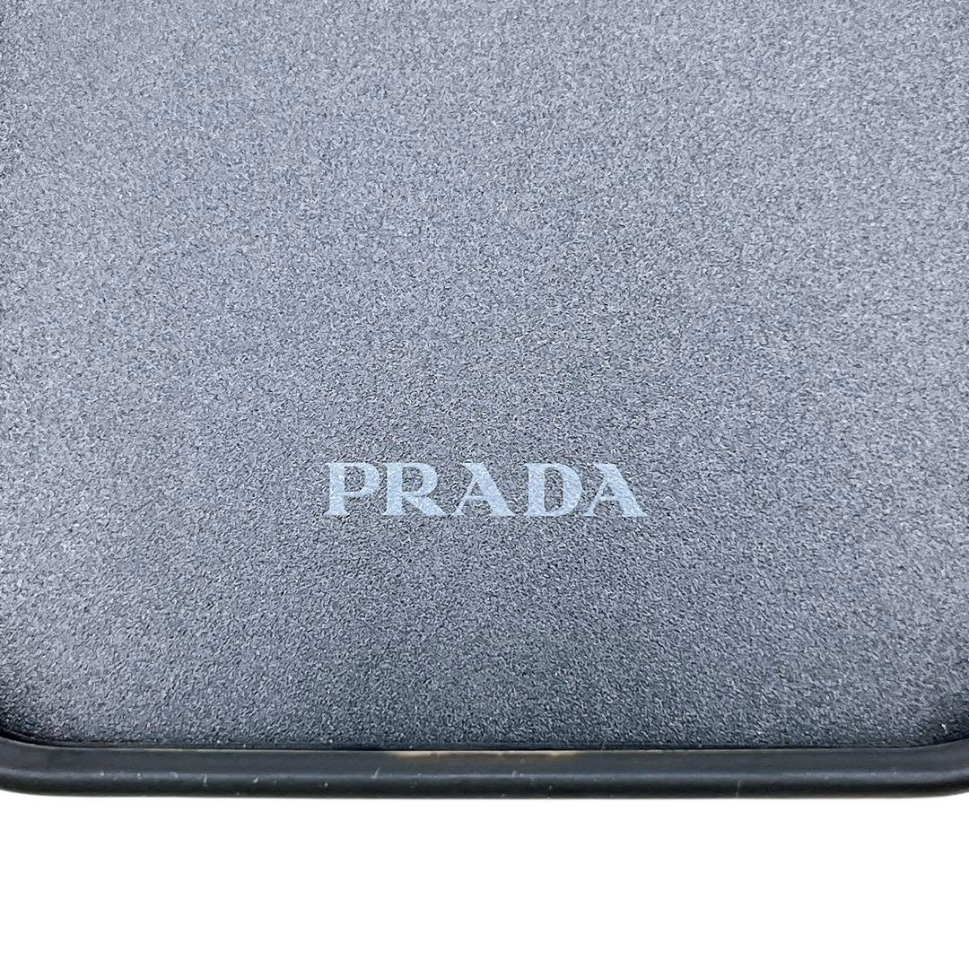 美品 プラダ iPhoneケース 13 Pro Max 三角ロゴ ラインストーン