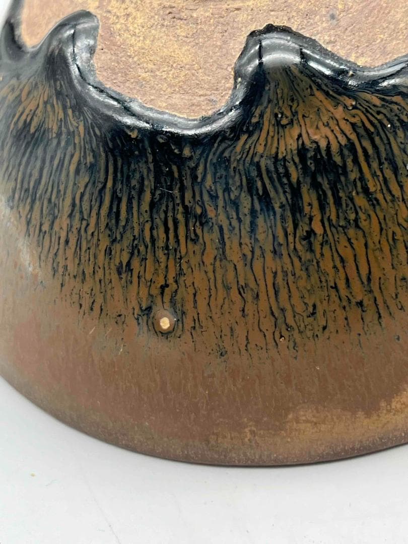 南宋時代　禾目天目茶碗　建窯茶盞 【旧家蔵出し】 希少貴重 唐物(F-93)