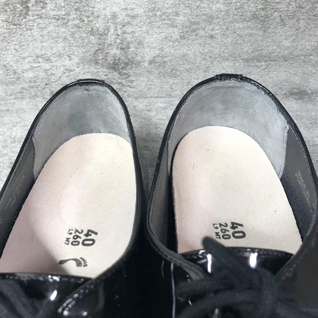 【未使用級】BIRKENSTOCK SAUNDERS ブラック　エナメル　40