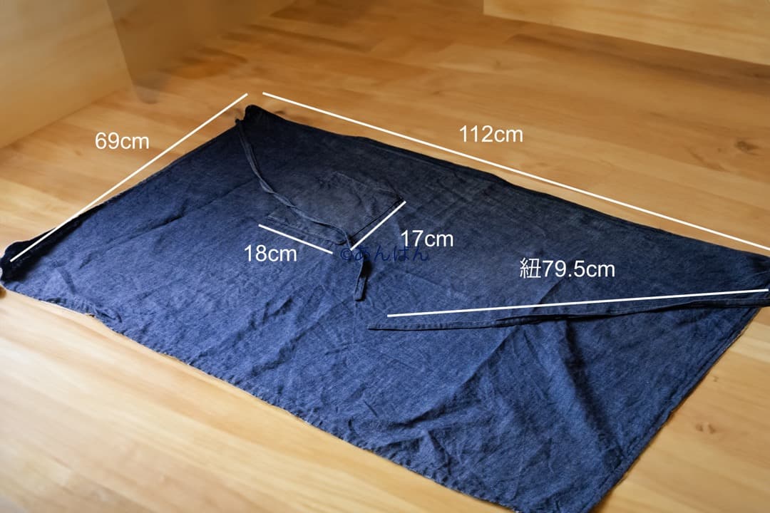 フランス購入 リトアニア リネン ソムリエ エプロン インディゴ 麻 作家もの