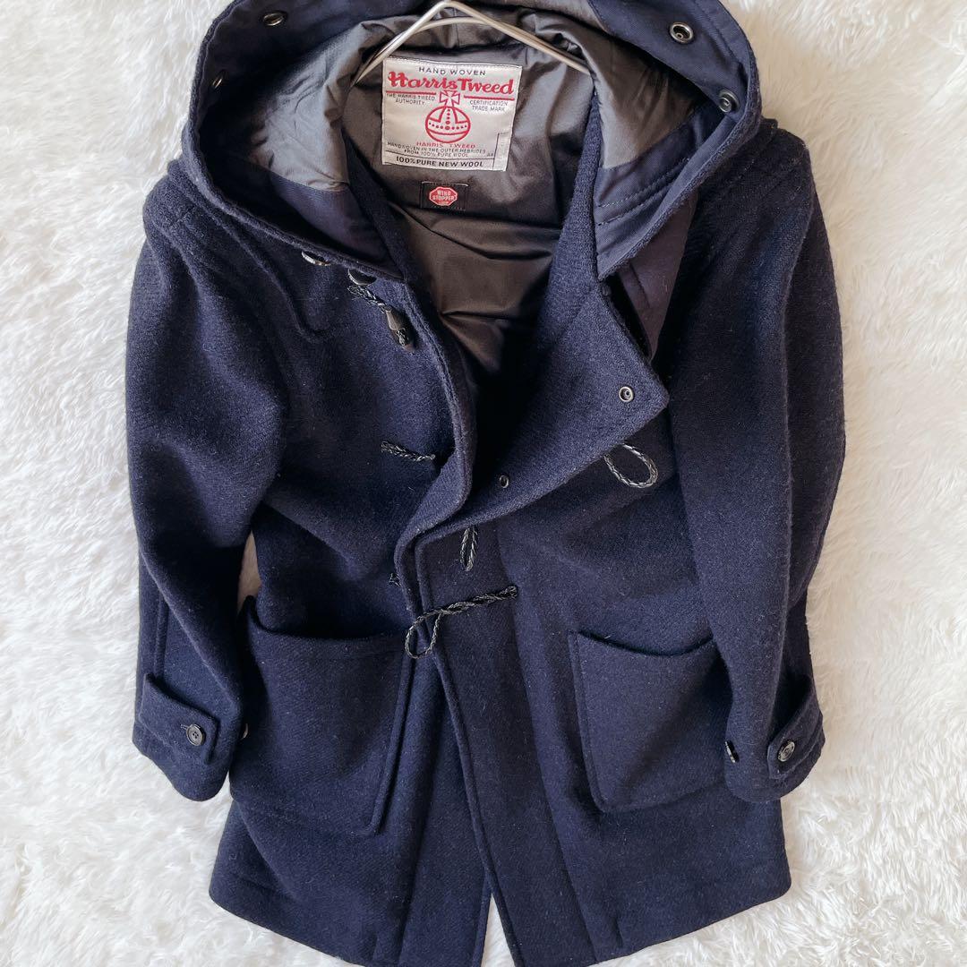【美品】BEAMS ハリスツイード ウインドストッパー 高機能ダッフルコートS