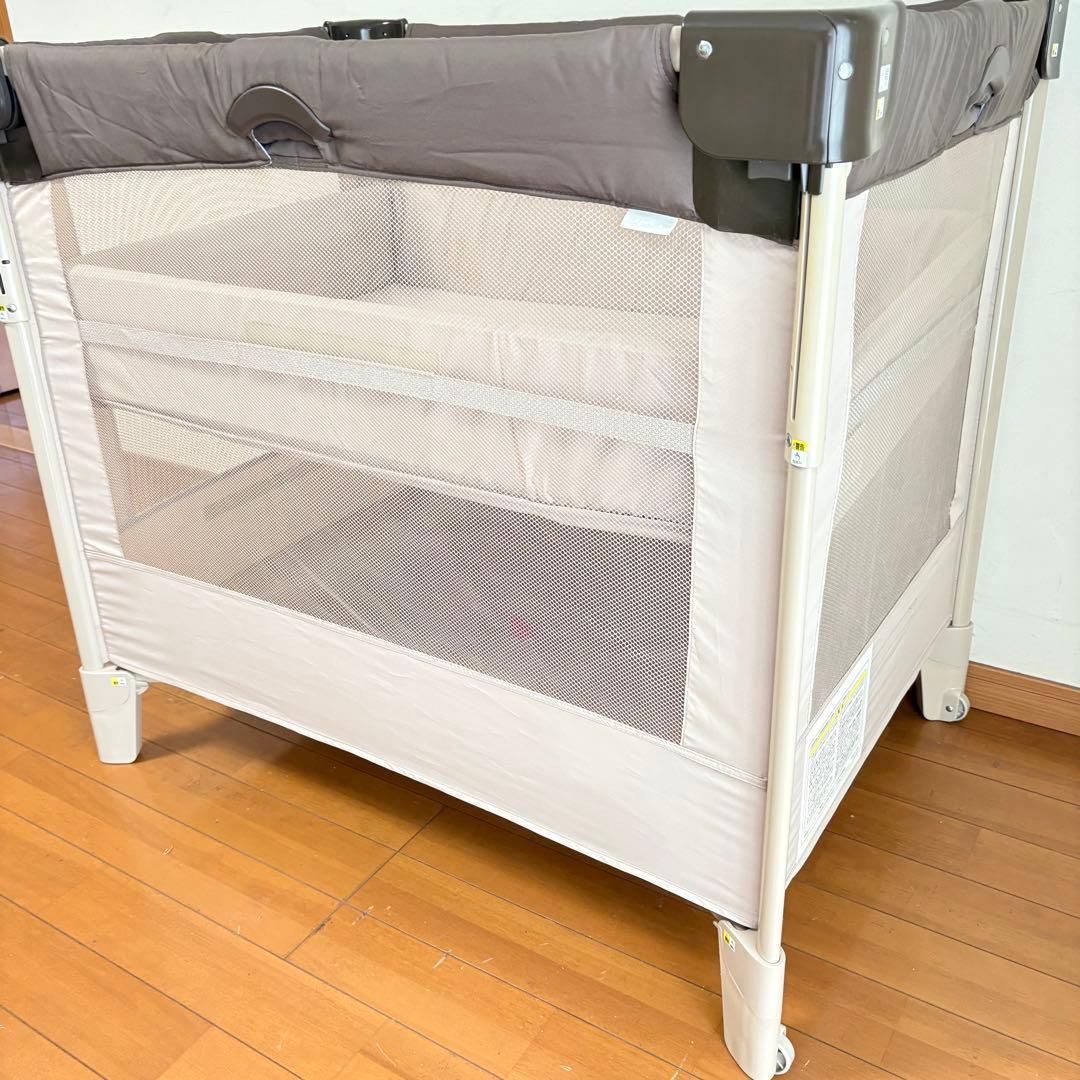 【動作良好・匿名配送】アップリカ ココネルエアー ベビーベッド ココア