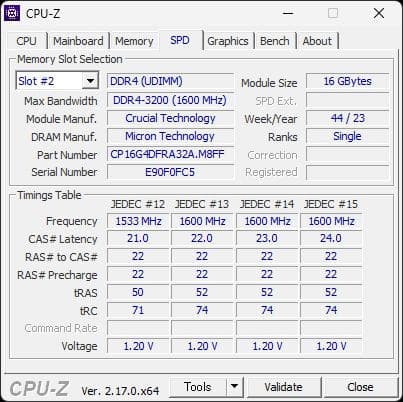 Crucial 32GB (16GB x 2) DDR4-3200 メモリ