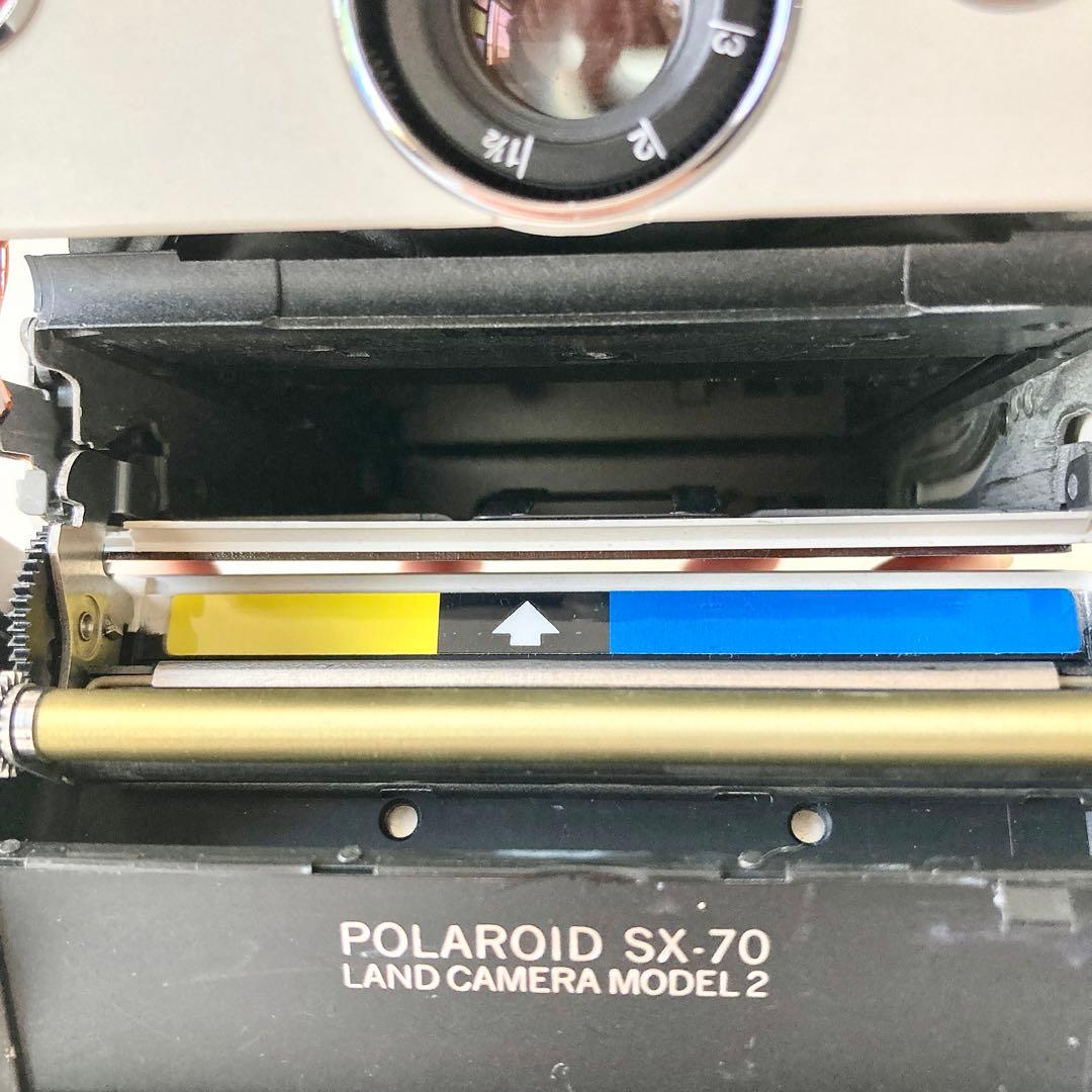 美品 Polaroid SX-70 白茶 整備済 レザーケース付き ポラロイド