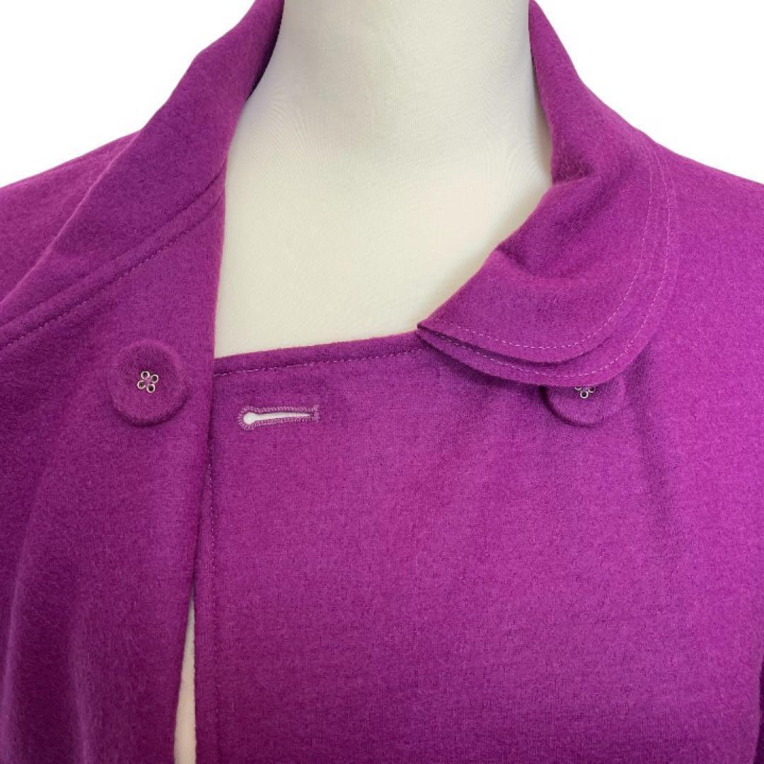 オレボレブラ　ウール100% エリ　袖二重仕立て　ダブルコート　パープル系