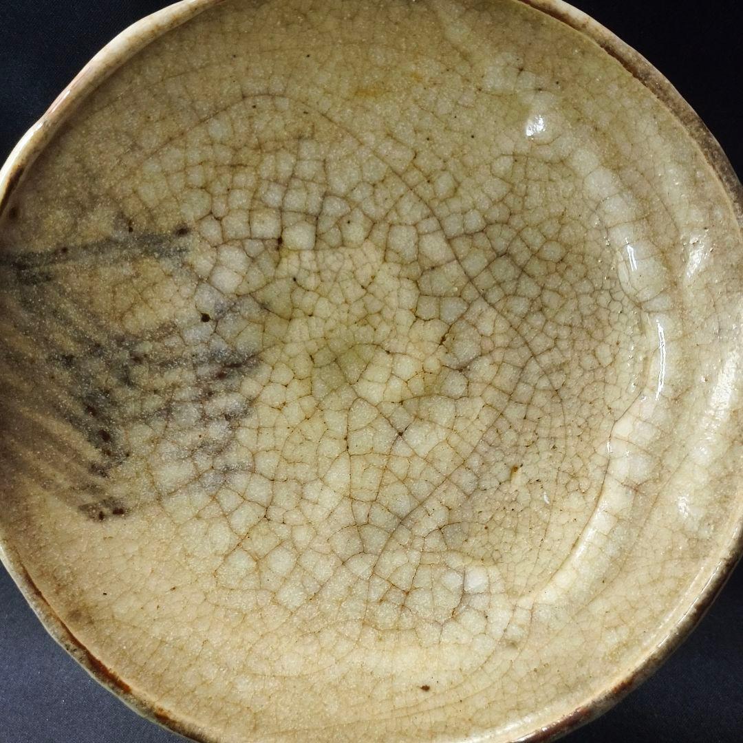 志野焼 絵志野 小皿 貫入あり 幕末アンティーク コレクター放出美品 旧家蔵出