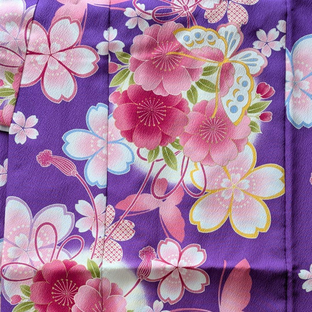 7歳　乙葉　紫桜蝶　七五三　お着物フルセット