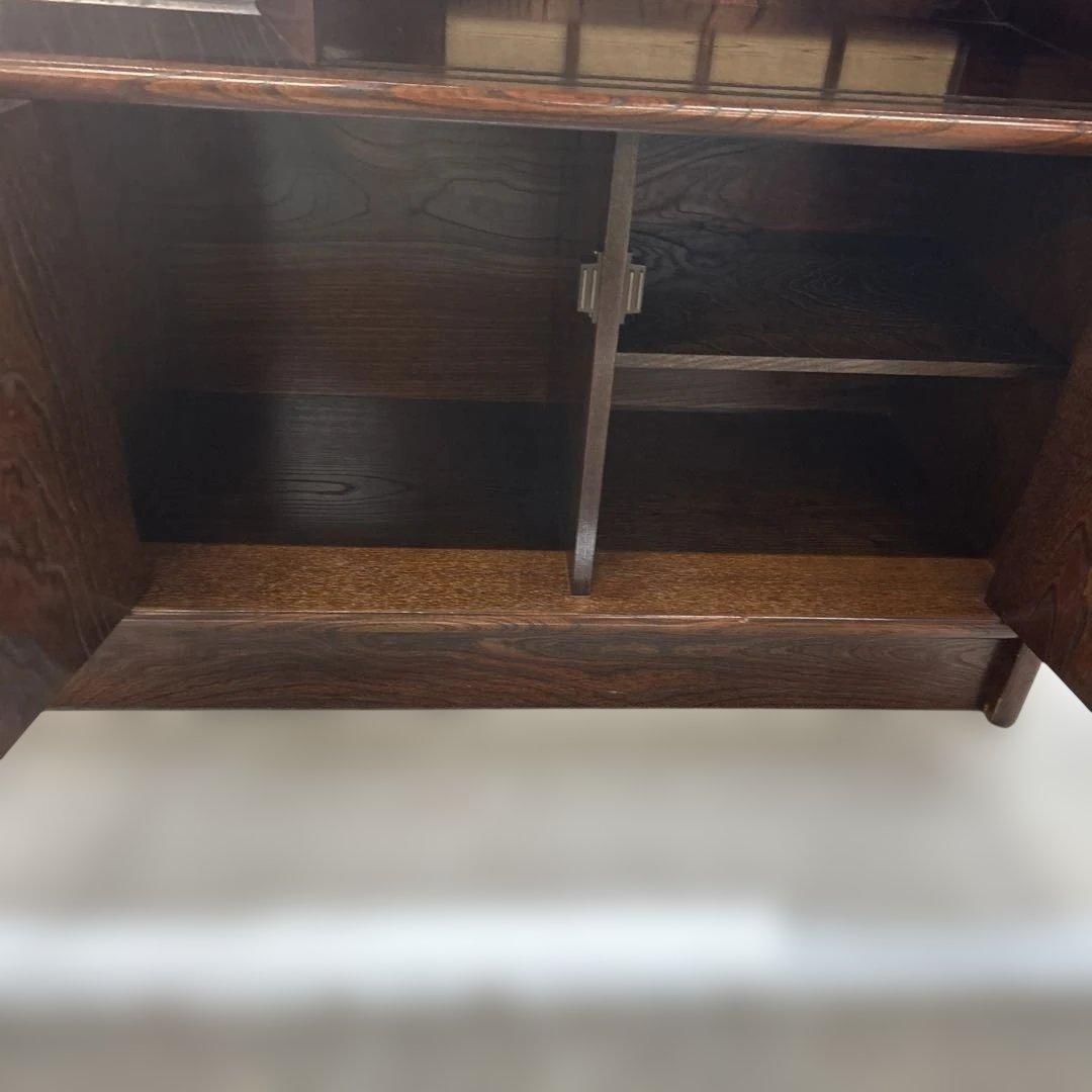 木製ガラス扉収納キャビネット　和風　飾り棚