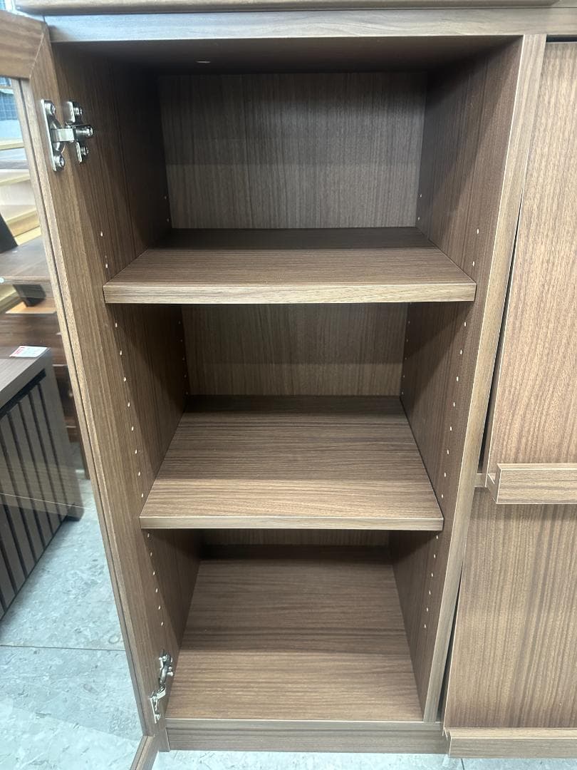 ニトリ　フラップ扉本棚　キャビネット　ビブリオGD80 MBR　ブラウン