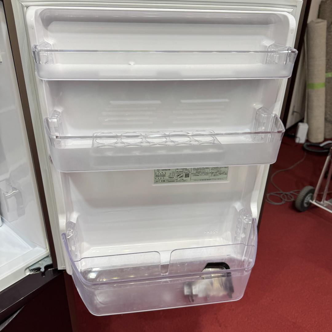 東京23区送料無料　美品日立3ドア冷蔵庫265L　ガラストップ　清掃/除菌済み