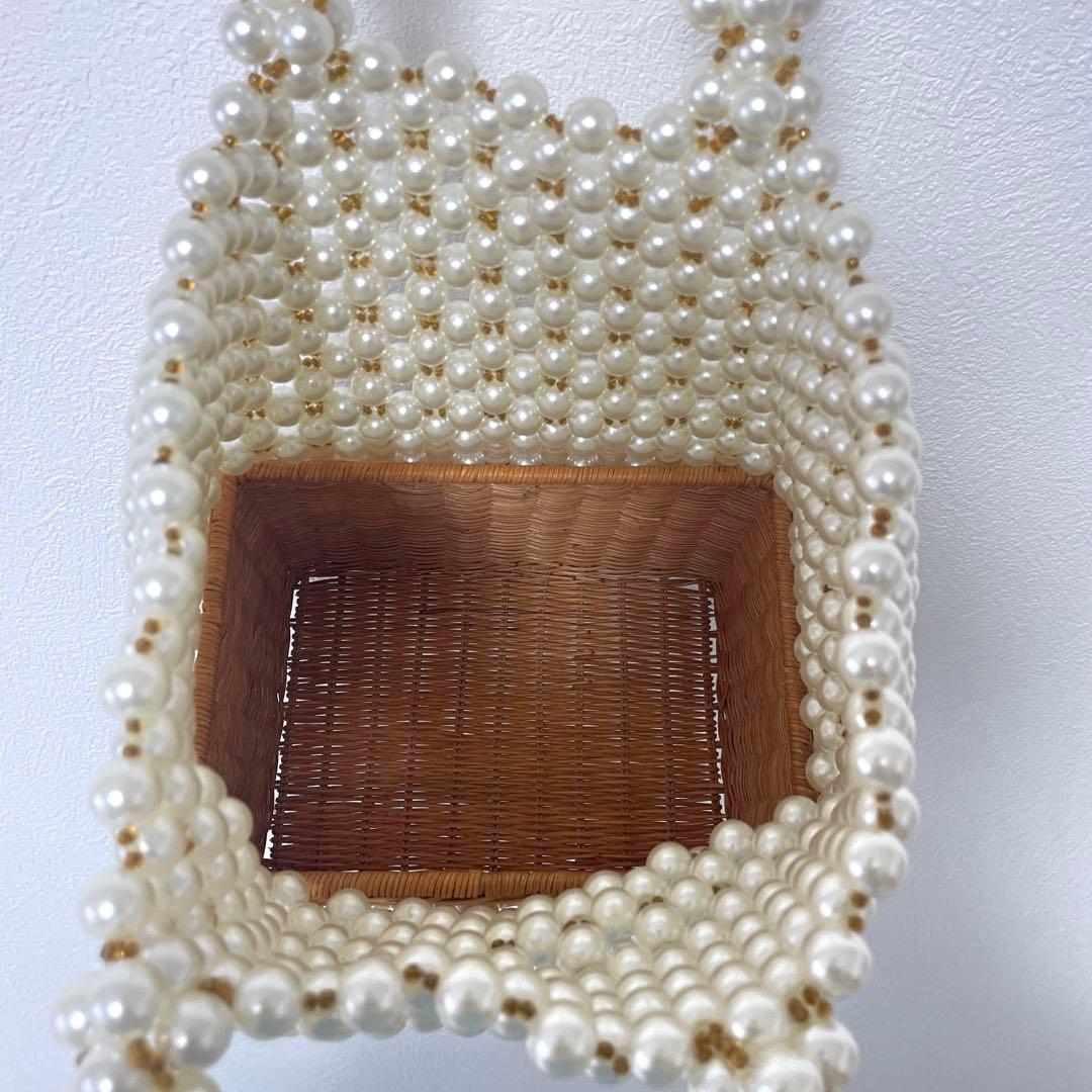 SEVEN TEN セブンテン パール ラタン バッグ かごバッグ