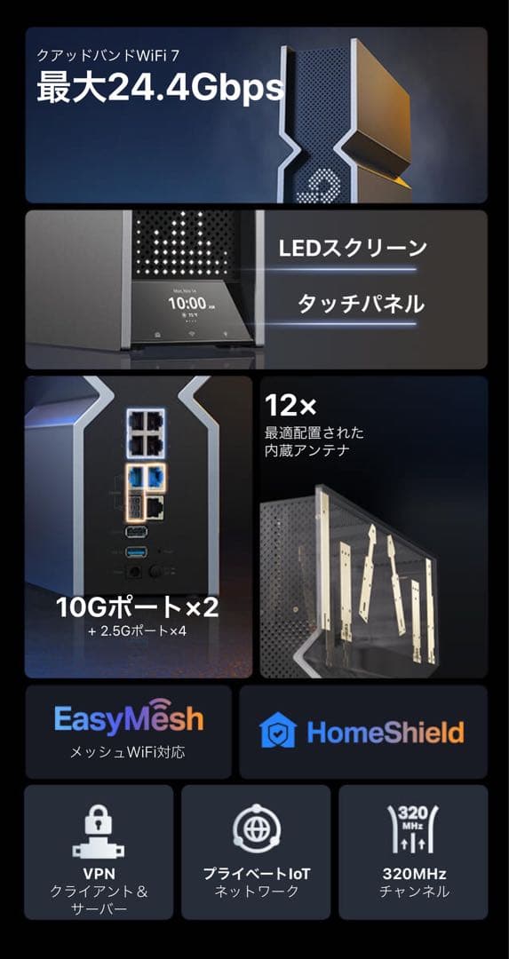 TP-Link Archer BE900 BE24000 Wi-Fi7 ルーター