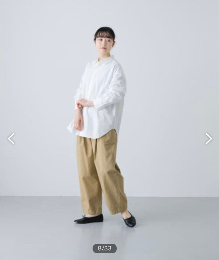 “かぐれ”コットンレギュラーシャツ・オフホワイト・未使用品