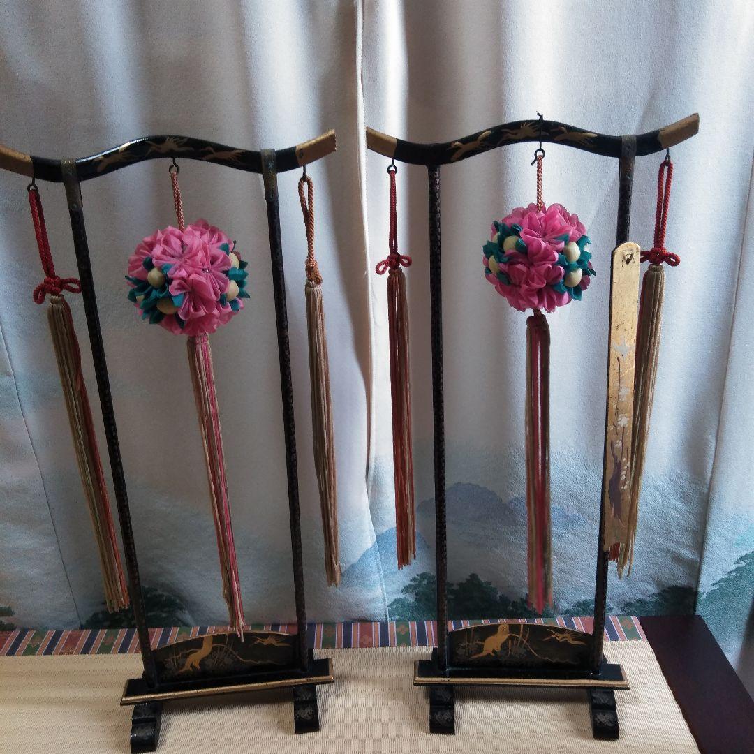 古Aー5　　雛飾り　 吊りくす玉飾り　つまみ細工