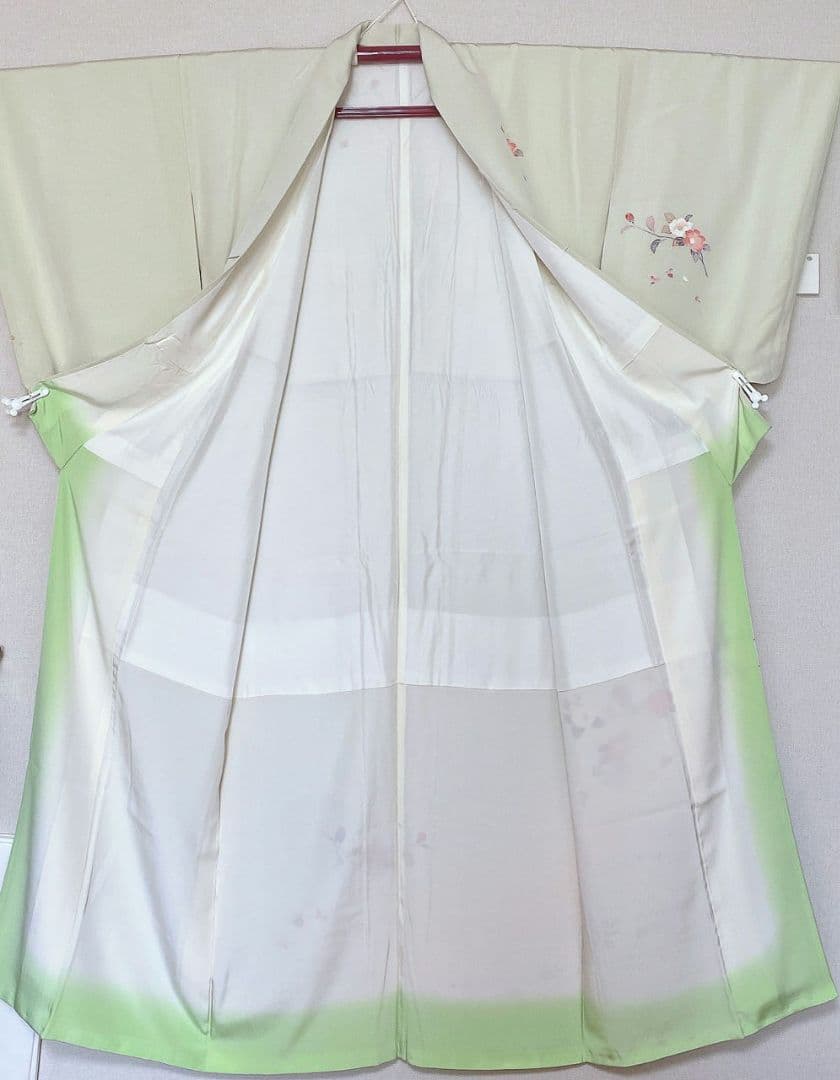 正絹　訪問着　薄緑色 結婚式　お宮参り　七五三　入学式　佐賀錦　4点セット