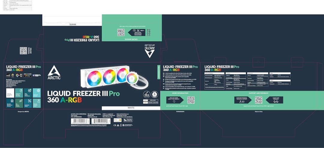ARCTIC 液体CPUクーラー Liquid Freezer III 360