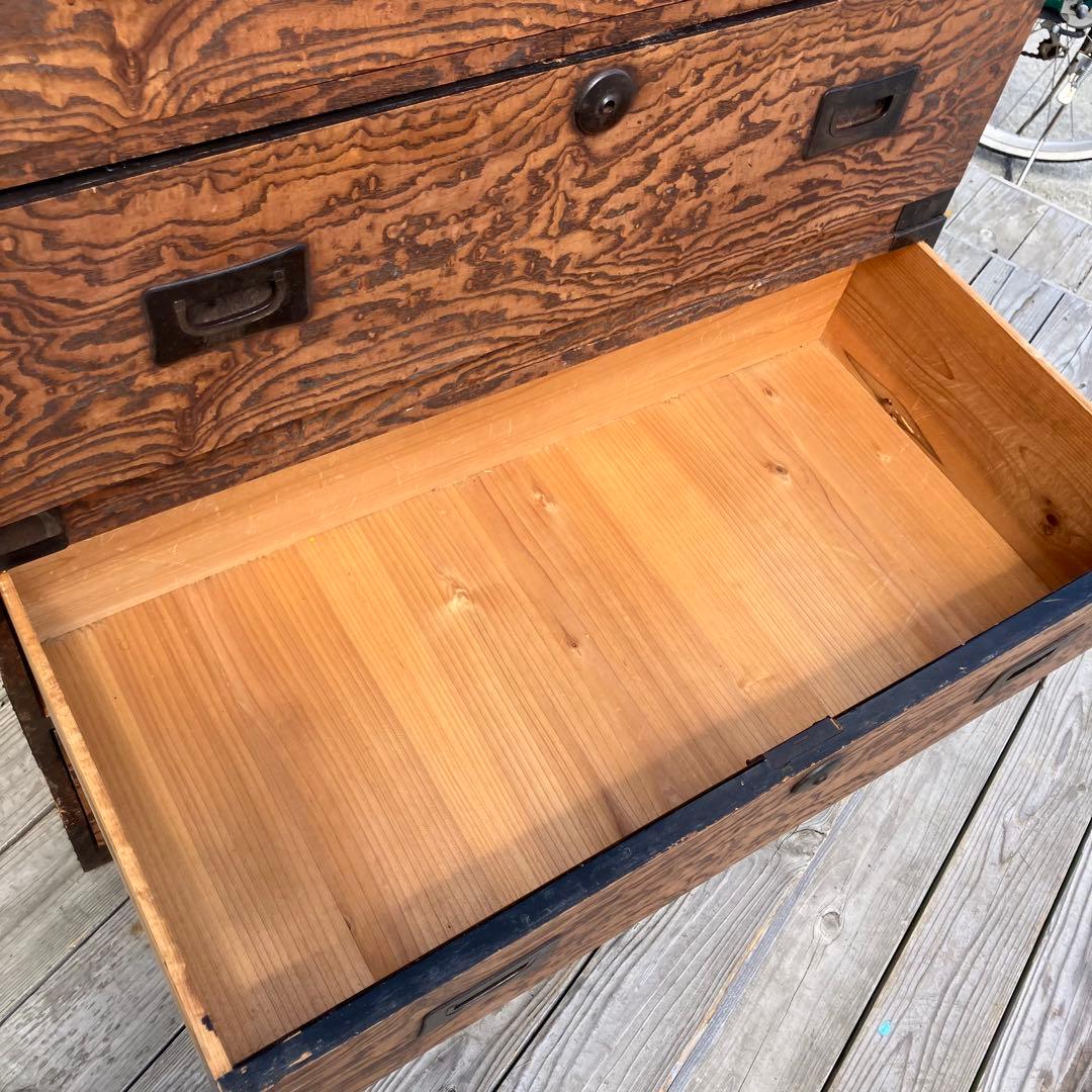 昭和レトロ 古家具 仙台箪笥 4段 引き出し箪笥 古家具 ビンテージ