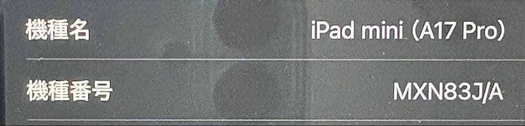 かとま ipad mini(A17 Pro)wi-fi 128GB